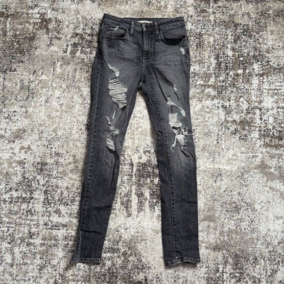 Levi 721 High Rise Distressed Skinny Jean Size 28 - Picture 2 of 9